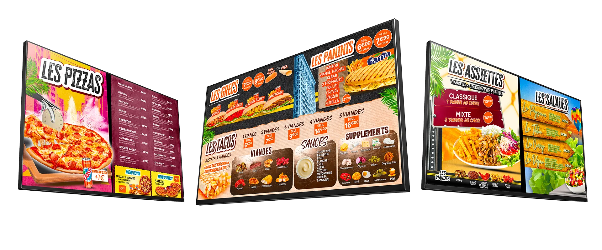 Menuboards O'Cheesy — wings, grandes pièces, box